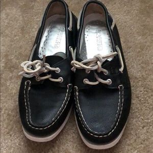 SPERRY BLACK LEATHER TOP-SIDER SIZE 7